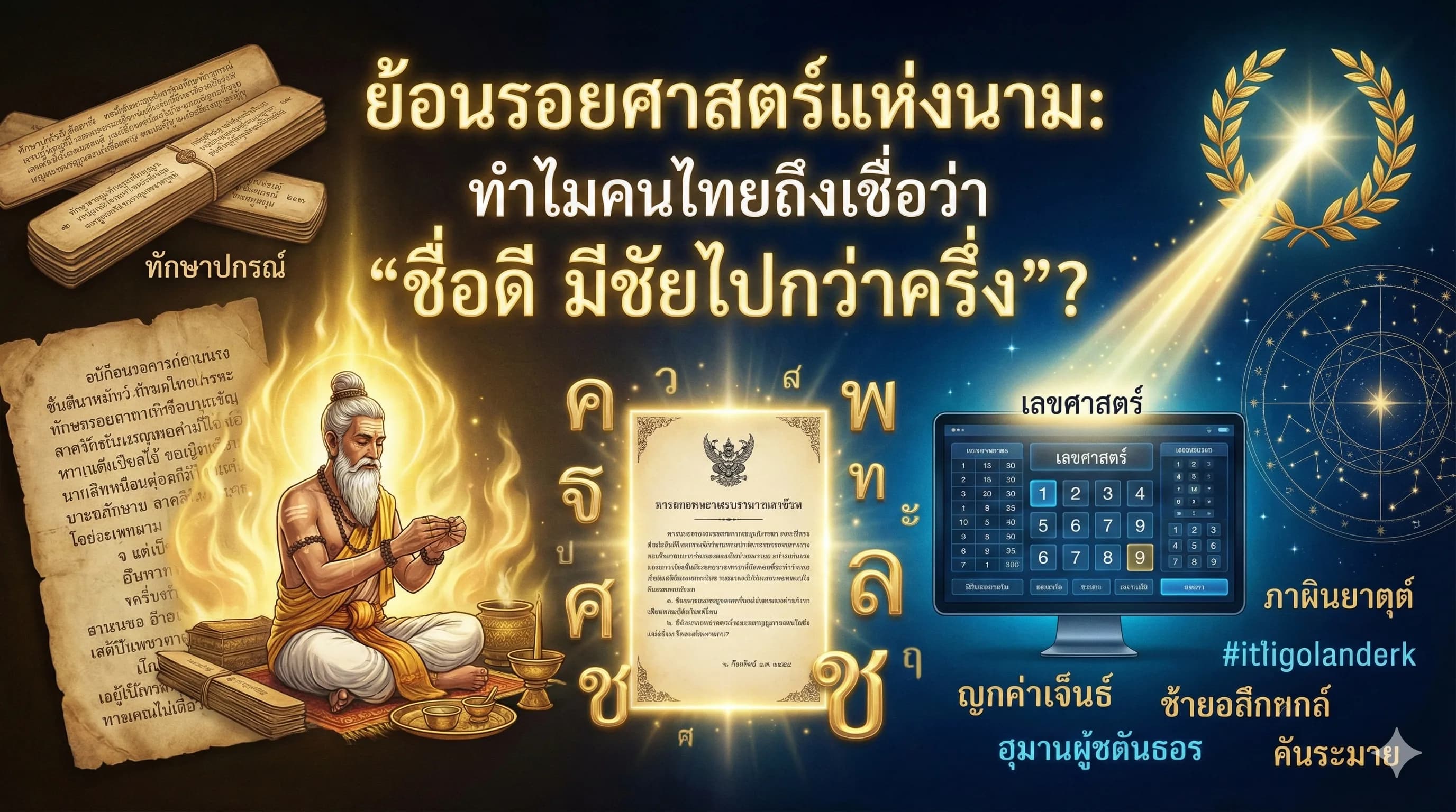 ภาพหน้าปกบทความ ย้อนรอยศาสตร์แห่งนาม: ทำไมคนไทยถึงเชื่อว่า "ชื่อดี มีชัยไปกว่าครึ่ง"?