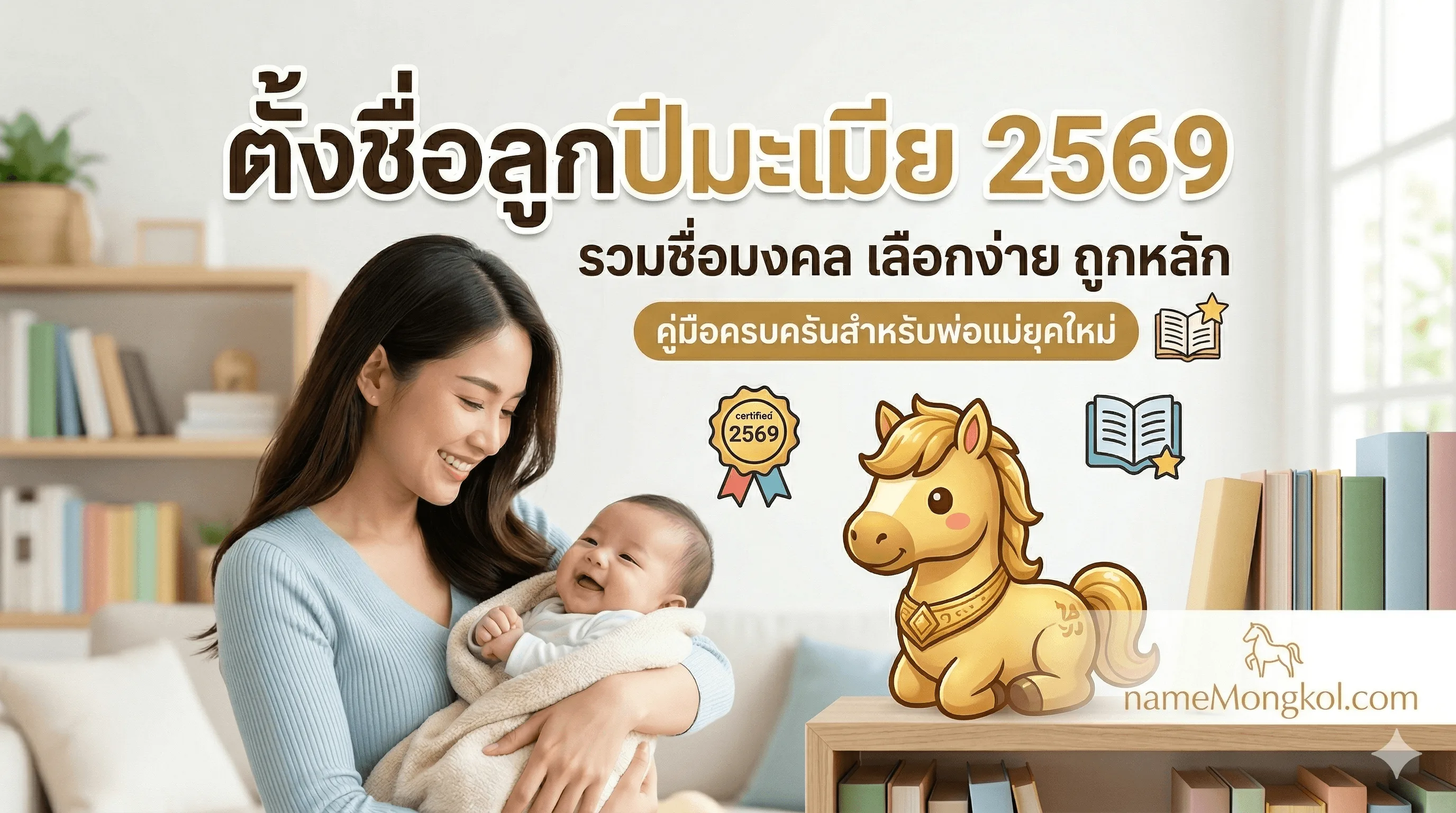 ตั้งชื่อลูกปีมะเมีย 2569 ชื่อมงคลตามหลักทักษาปกรณ์