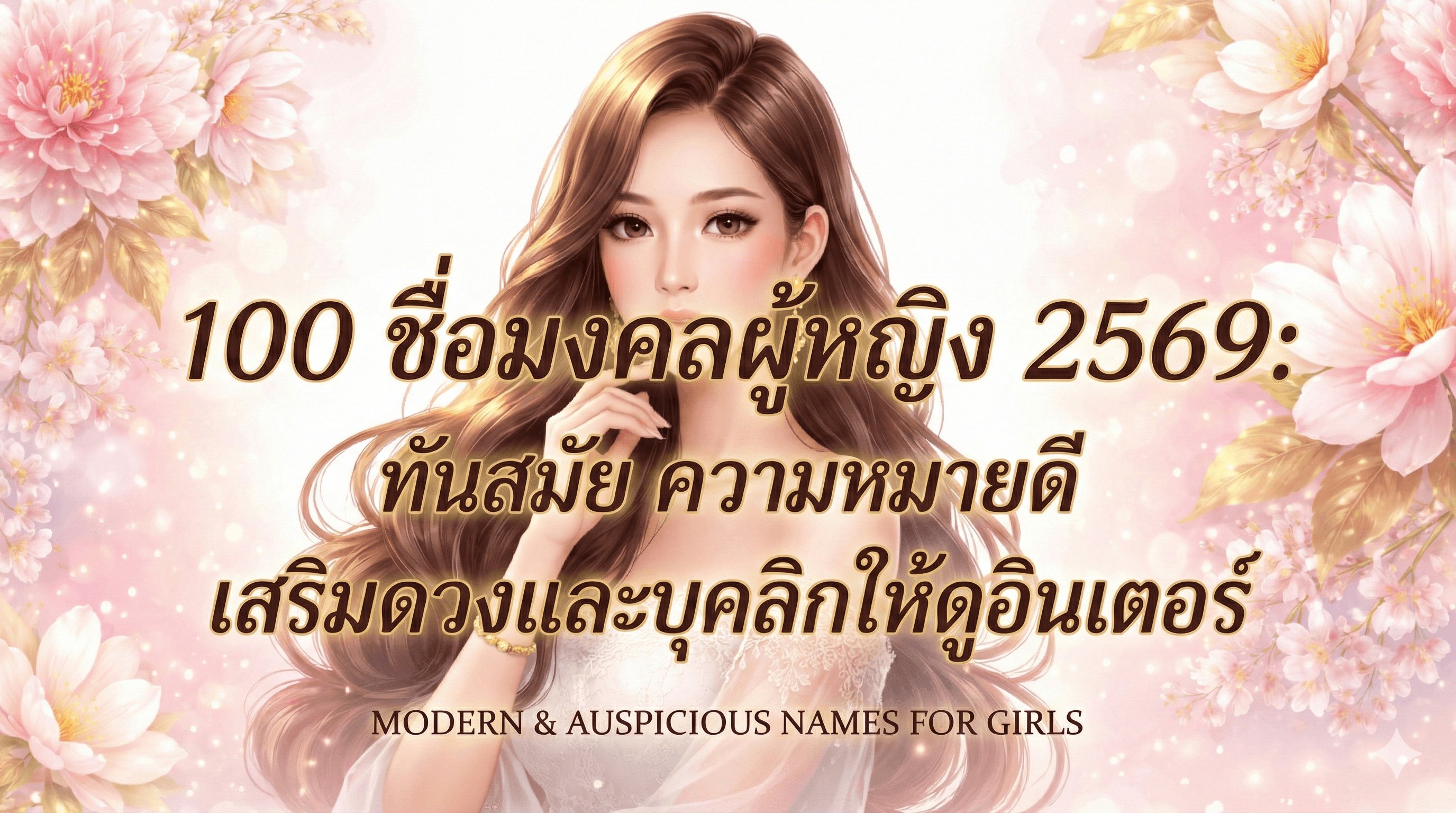 ภาพหน้าปอบทความ 100 ชื่อมงคลผู้หญิง 2569: ทันสมัย ความหมายดี เสริมดวงและบุคลิกให้ดูอินเตอร์ - บทความชื่อมงคล NameMongkol