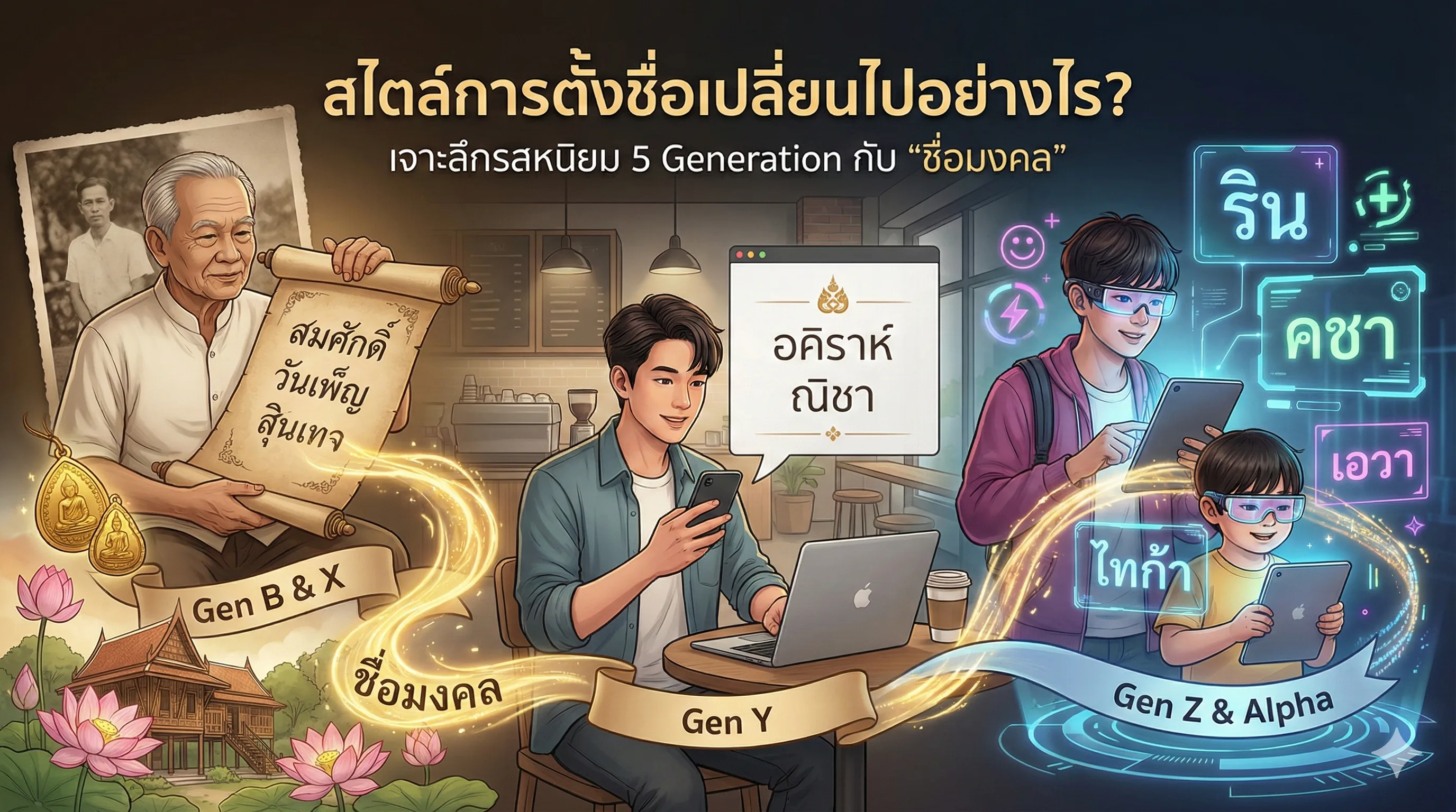 วิวัฒนาการสไตล์การตั้งชื่อไทย 5 เจเนอเรชัน