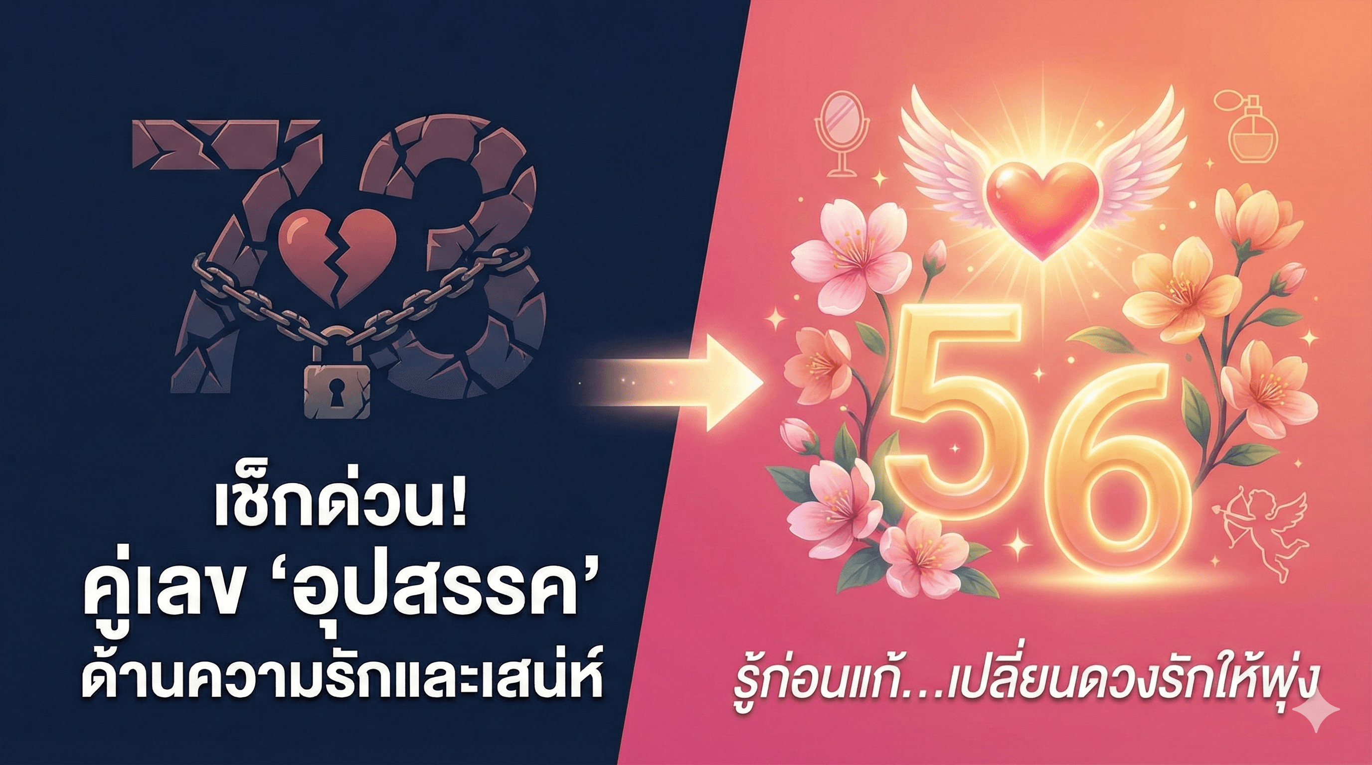 ภาพหน้าปอบทความ เช็กด่วน! คู่เลข "อุปสรรค" ด้านความรักและเสน่ห์ รู้ก่อนแก้...เปลี่ยนดวงรักให้พุ่ง - บทความชื่อมงคล NameMongkol