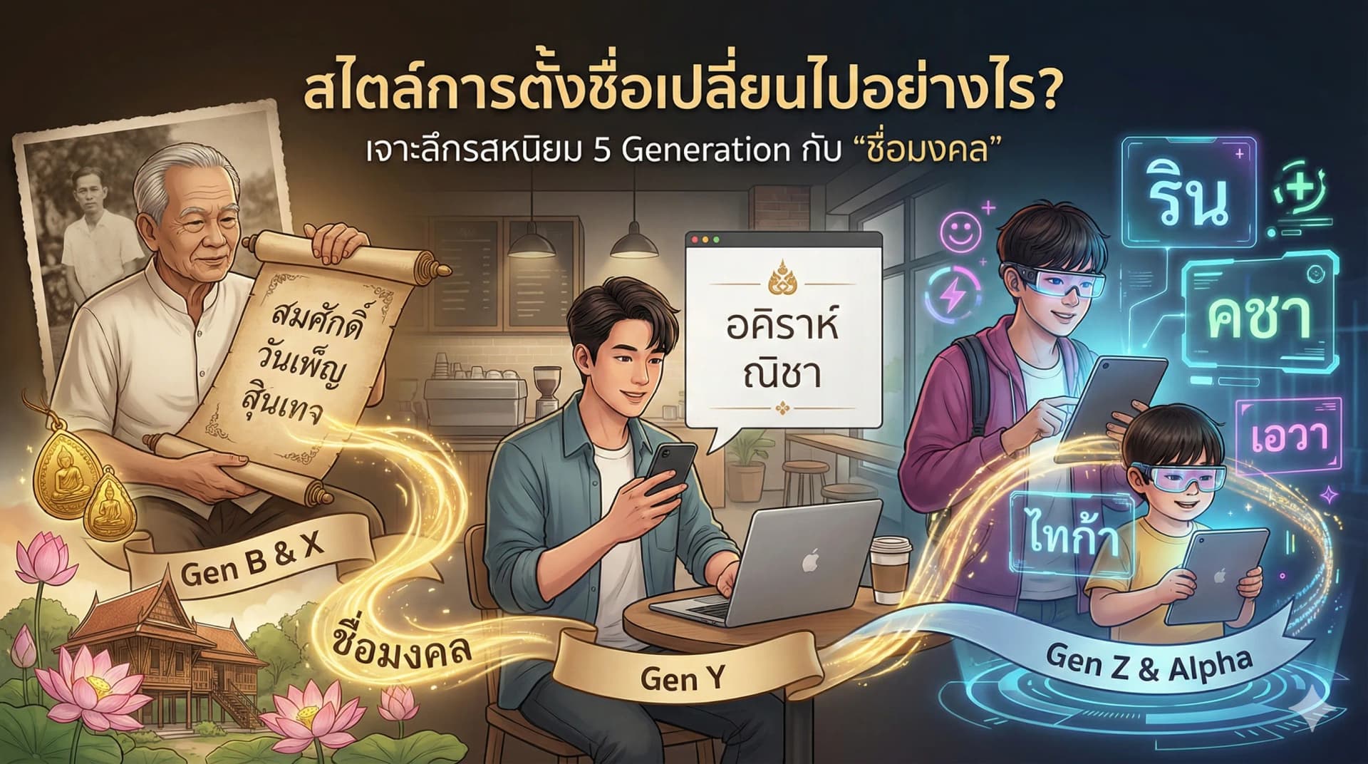 วิวัฒนาการสไตล์การตั้งชื่อไทย 5 เจเนอเรชัน